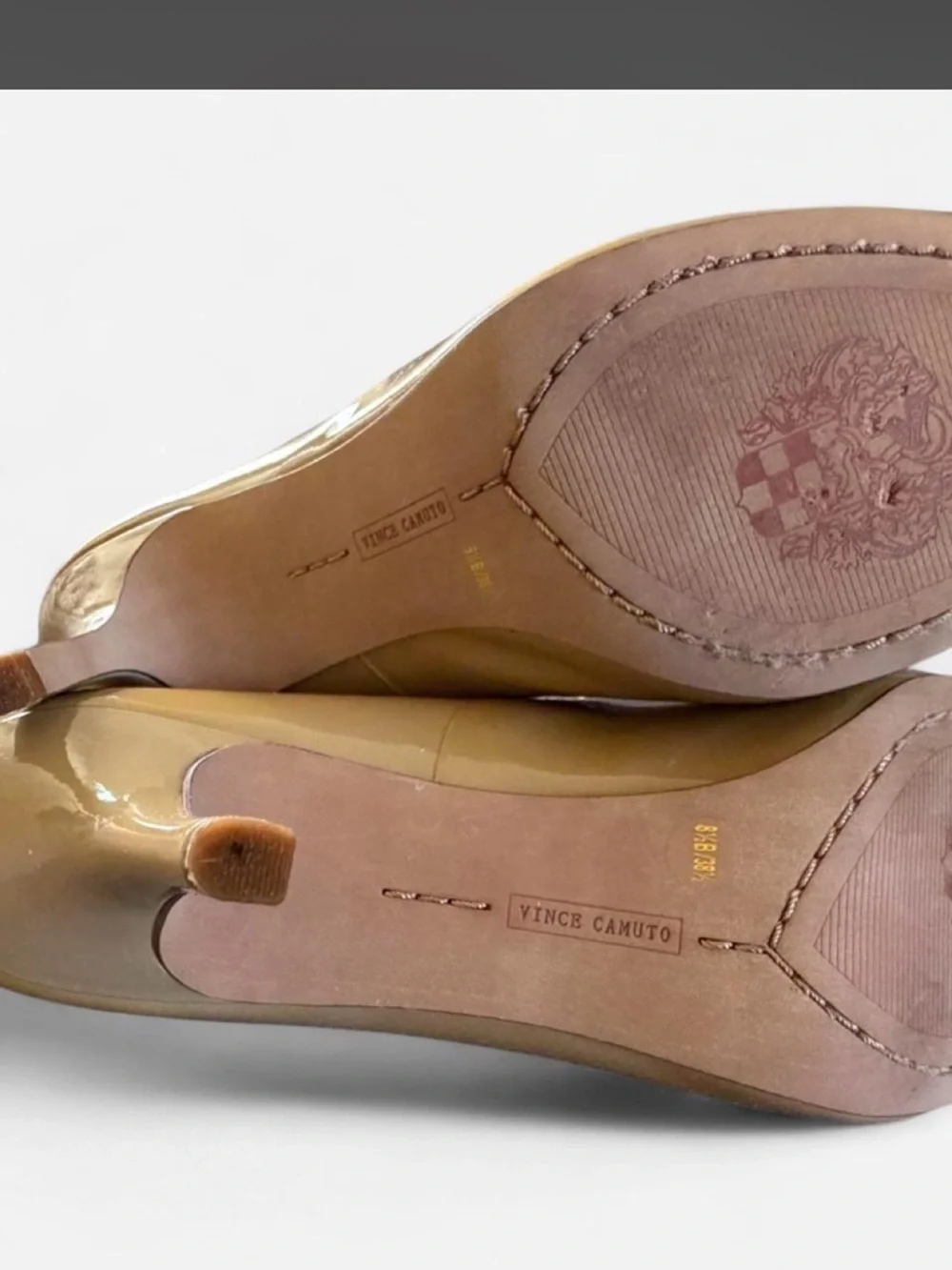 Patent Peep-Toe Pumps in Nude